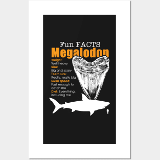 Funny Megalodon tshirt - great gift for shark lovers Posters and Art